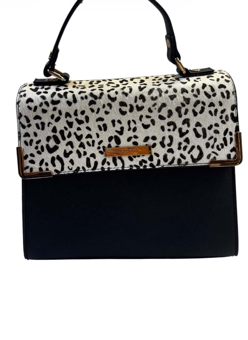 Dune London Black and White Animal Print Satchel with Matching Pouch - Picture 3 of 9